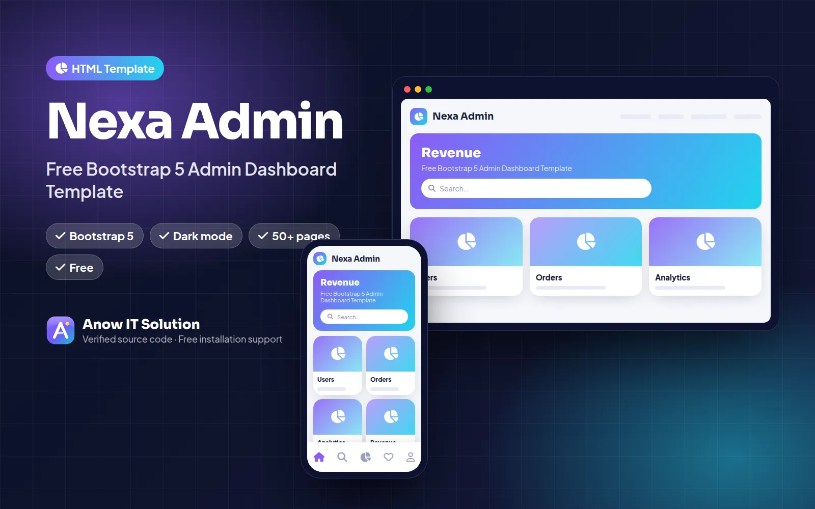 Nexa Admin – Free Bootstrap 5 Admin Dashboard Template – HTML Template preview